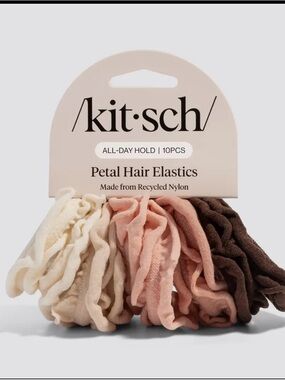 Kitsch Petal Hair Elastics - Cream, Blush, Taupe & Brown Mix